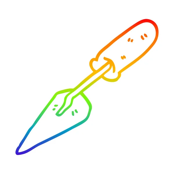 Rainbow gradient ligne dessin bande dessinée truelle — Image vectorielle