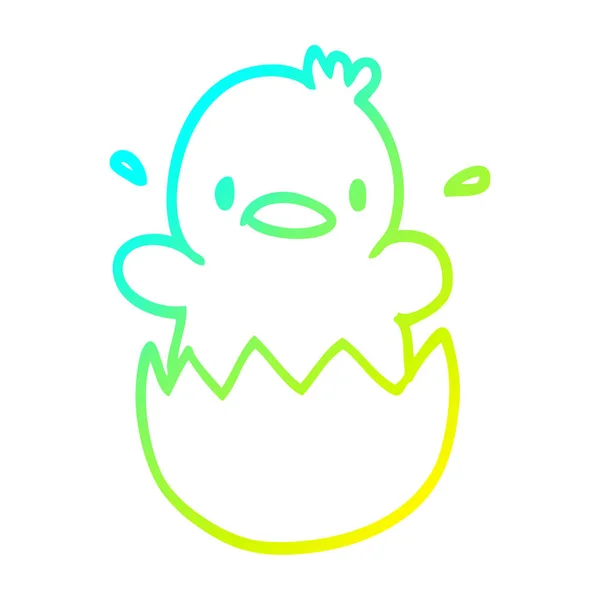 Soğuk degrade çizgi çizim karikatür bebek ördek — Stok Vektör
