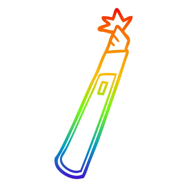 Arco iris gradiente línea dibujo dibujos animados cuchillo artesanal — Vector de stock