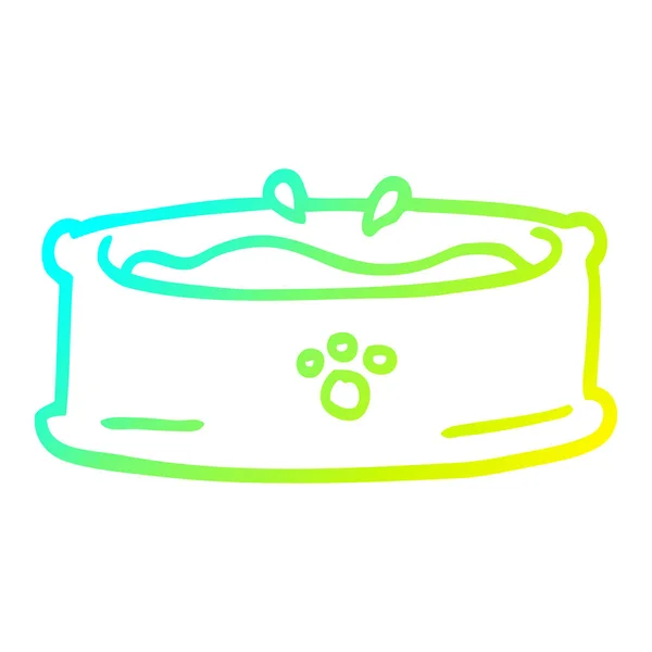 Linha gradiente frio desenho cartoon pet bowl — Vetor de Stock