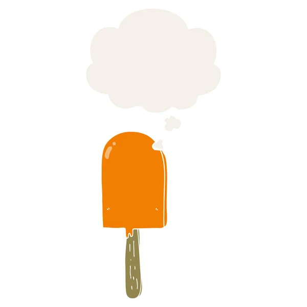 Cartoon Lollipop en dacht bubble in retro stijl — Stockvector