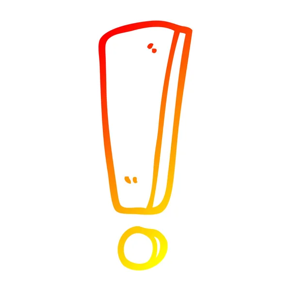 Chaud gradient ligne dessin dessin dessin animé point d'exclamation — Image vectorielle
