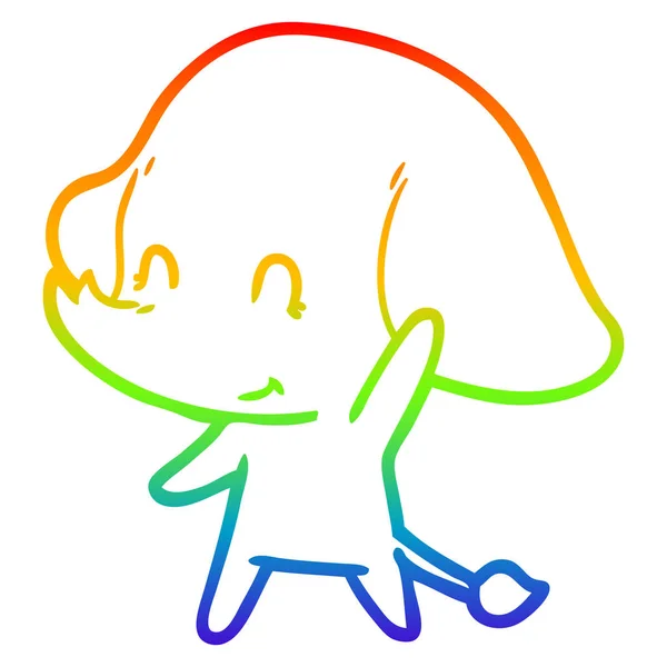 Regenboog kleurovergang lijntekening cartoon illustratie — Stockvector