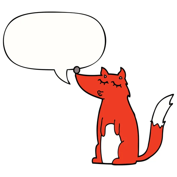 Cartoon Wolf en toespraak bubble — Stockvector
