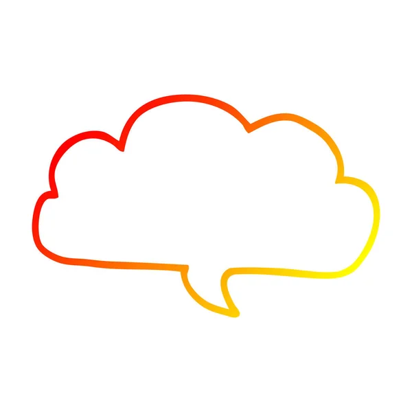 Línea de gradiente caliente dibujo dibujos animados nube discurso burbuja — Vector de stock