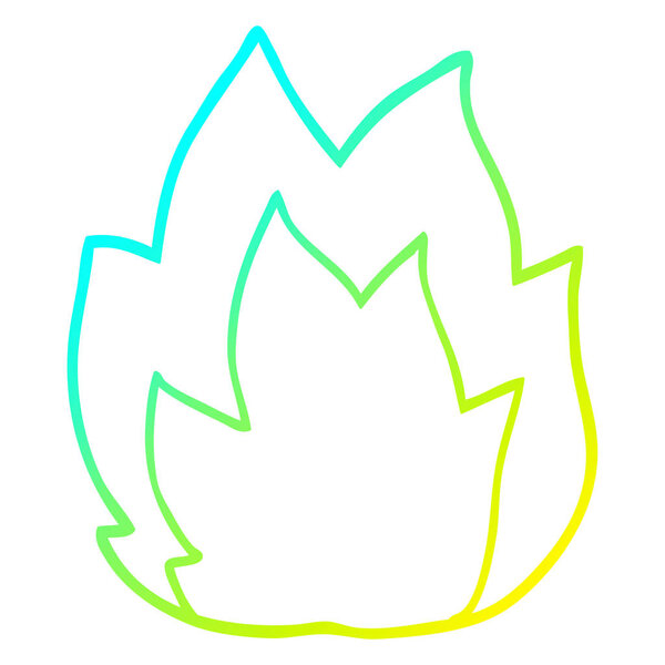 cold gradient line drawing cartoon explosion flame