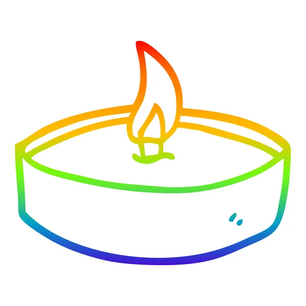 Rainbow gradient line drawing cartoon teal light — Stock Vector