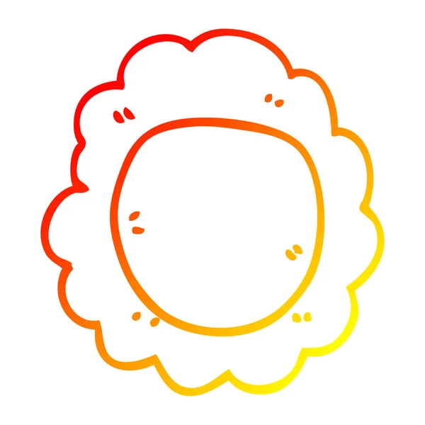 Warme kleurovergang lijntekening cartoon bloem — Stockvector