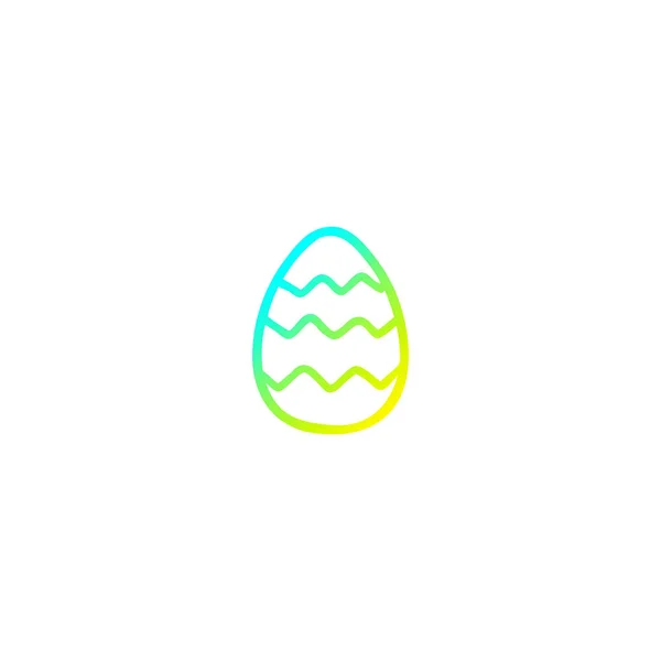 Línea de gradiente frío dibujo dibujos animados pintado huevo de Pascua — Vector de stock