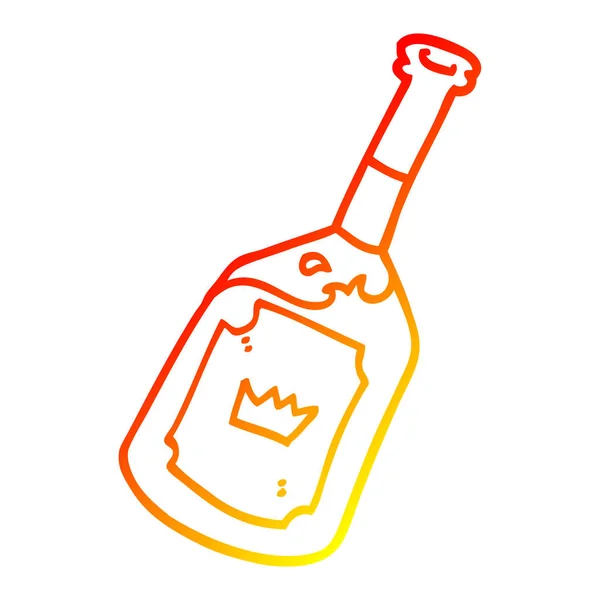 Línea de gradiente caliente dibujo de dibujos animados bebida alcohólica — Vector de stock