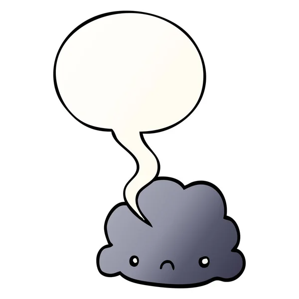 Cartoon cloud and speech bubble in smooth gradient style — Stock Vector