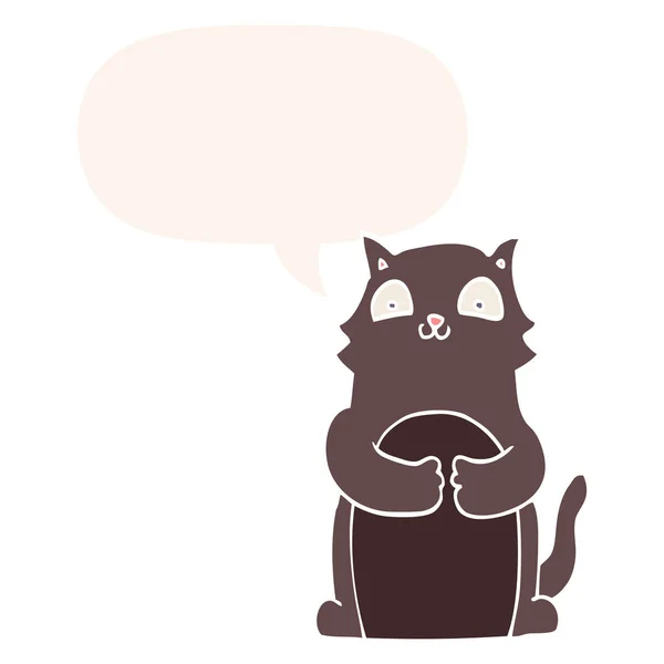 Bublina kreslených koček a řeči v retro stylu — Stockový vektor