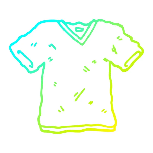 Línea de gradiente frío dibujo camiseta de dibujos animados — Vector de stock