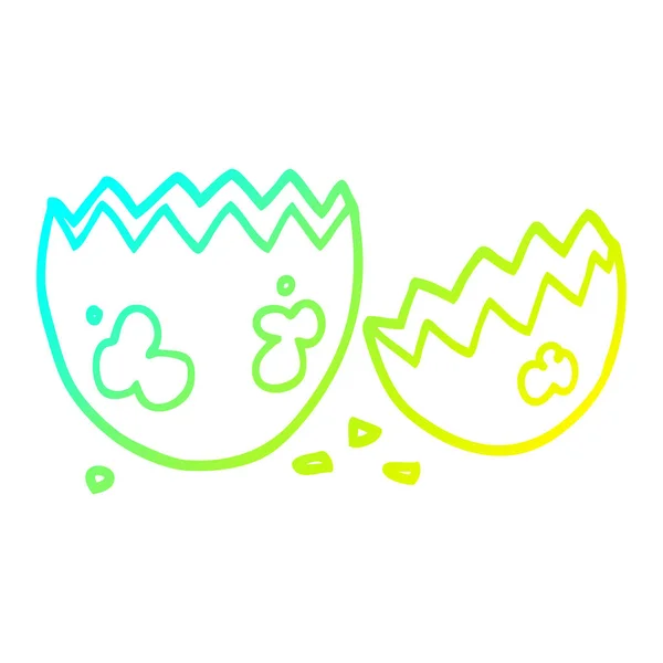 Studená Přechodová čára kresba kreslená krakovaná vejce — Stockový vektor