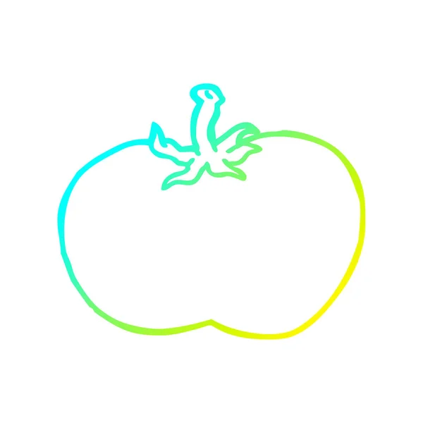 Kall gradient linje ritning tecknad tomat — Stock vektor