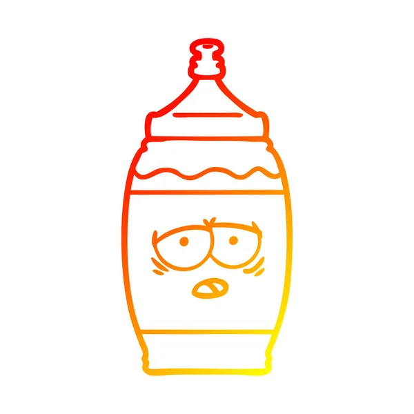 Warm gradient line drawing cartoon sports drink — Stock Vector