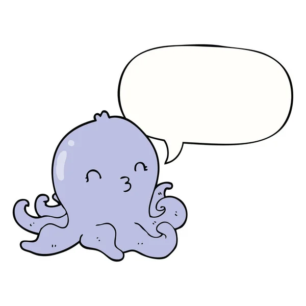 Bublina s kreslenou chobotnicí a řečí — Stockový vektor