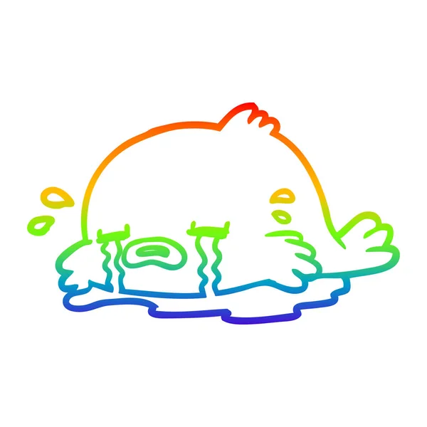 魚を泣く虹のグラデーションライン描画 — ストックベクタ