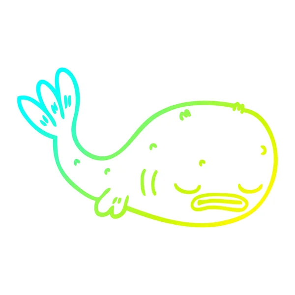 Gradient froid ligne dessin dessin animé poisson — Image vectorielle