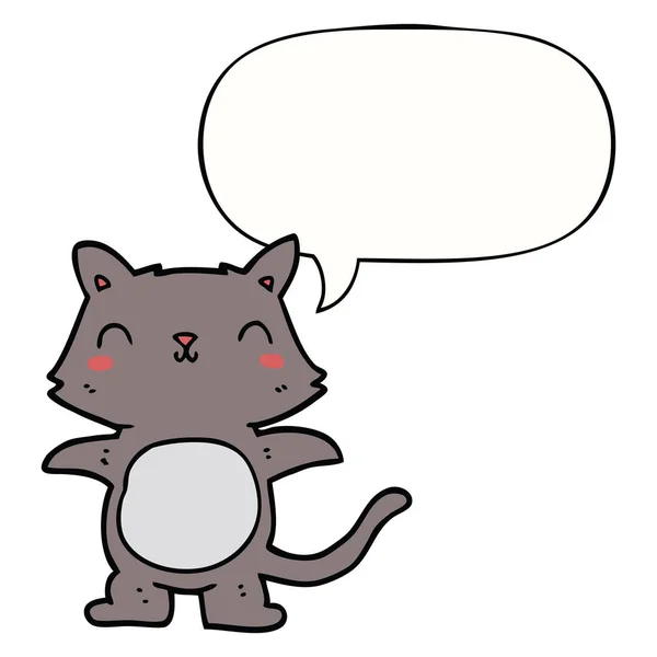 stock vector cartoon cat and speech bubble