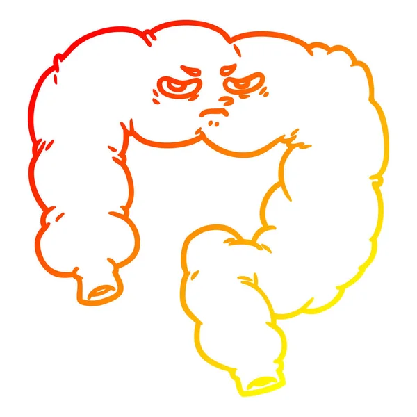Sıcak degrade çizgi çizim karikatür kızgın kolon — Stok Vektör