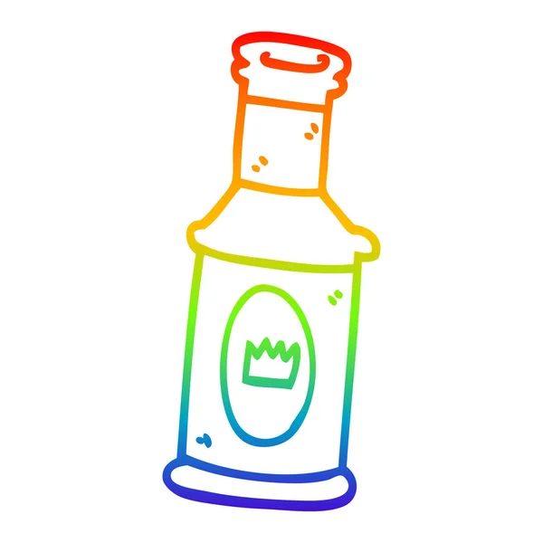 Arco-íris linha gradiente desenho banda desenhada bebida alcoólica — Vetor de Stock