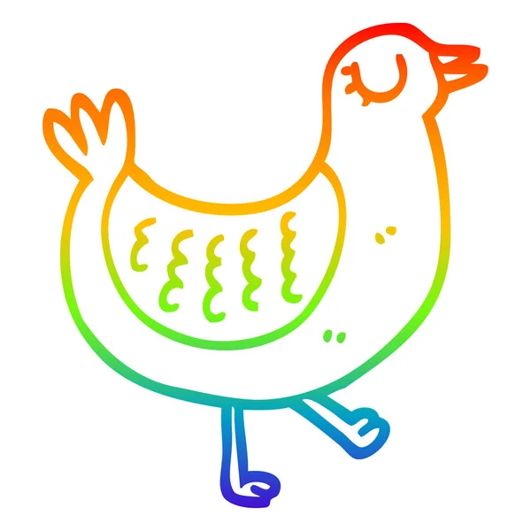 Ουράνιο τόξο γραμμή διαβάθμισης σχέδιο πουλί καρτούν — Διανυσματικό Αρχείο