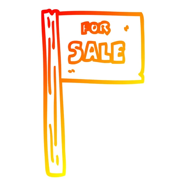 Warm gradient line drawing cartoon sale sign — Stock Vector