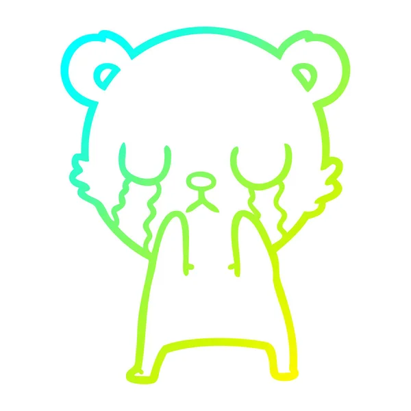 Koude gradiënt lijntekening huilen ijsbeer cartoon — Stockvector
