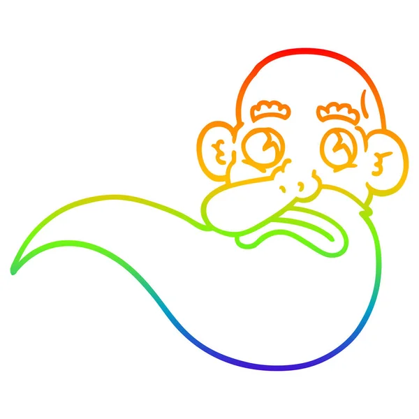 Rainbow gradient ligne dessin dessin animé vieil homme grincheux — Image vectorielle