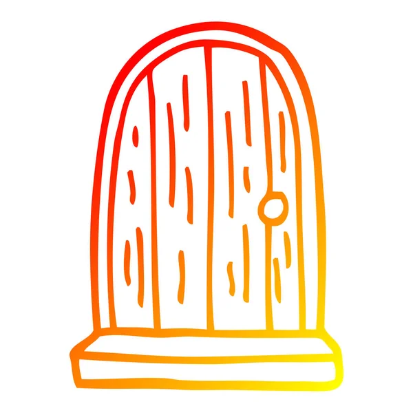 暖梯度线绘制卡通老木门 — 图库矢量图片