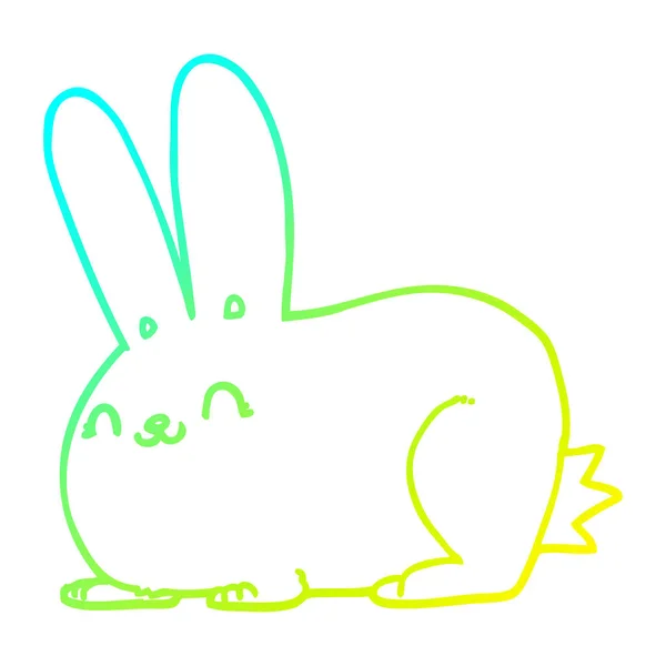 Linea gradiente freddo disegno cartone animato coniglio — Vettoriale Stock