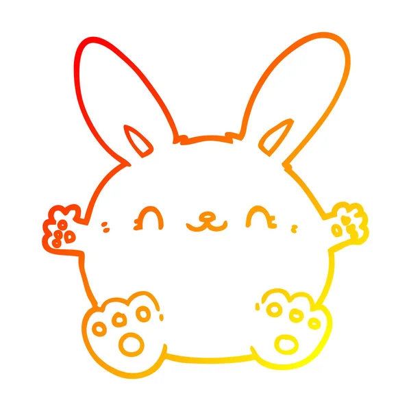 Chaud gradient ligne dessin mignon dessin animé lapin — Image vectorielle