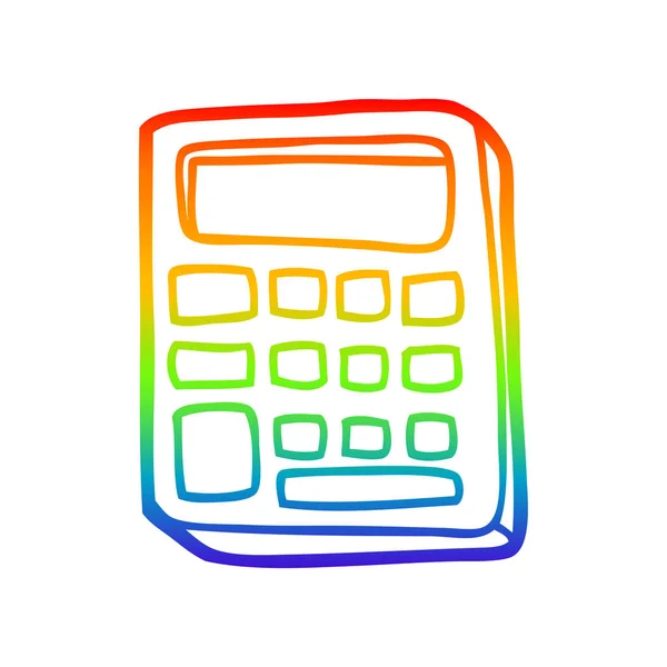 Rainbow gradient ligne dessin dessin calculatrice de bande dessinée — Image vectorielle