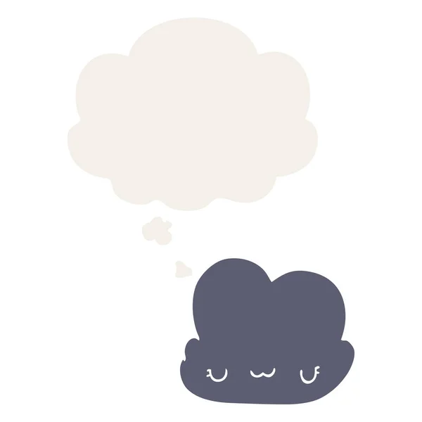 レトロなスタイルでかわいい漫画の雲と思考バブル — ストックベクタ