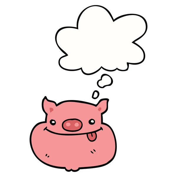 Kreskówka na twarz szczęśliwy świnia — Wektor stockowy