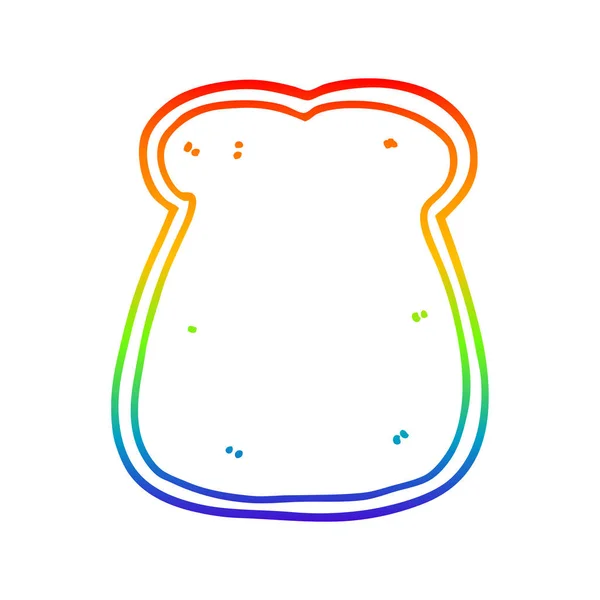 パンの漫画のスライスを描く虹のグラデーションライン — ストックベクタ