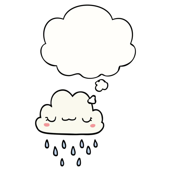 Nube de tormenta de dibujos animados y burbuja de pensamiento — Vector de stock