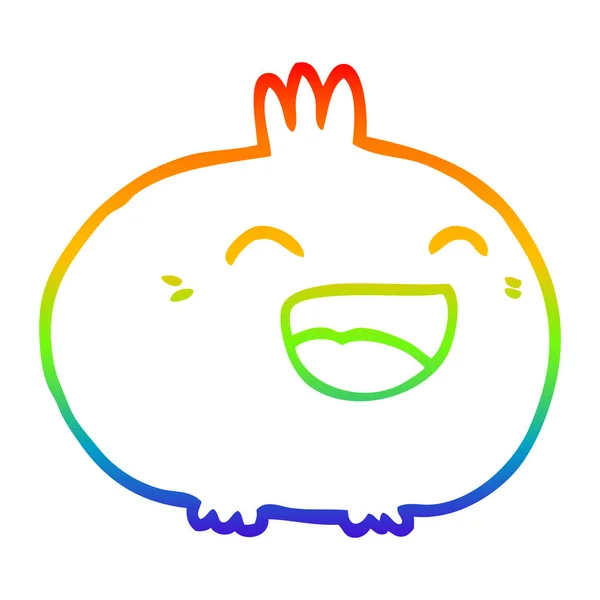 虹のグラデーションライン描画漫画幸せな根野菜 — ストックベクタ