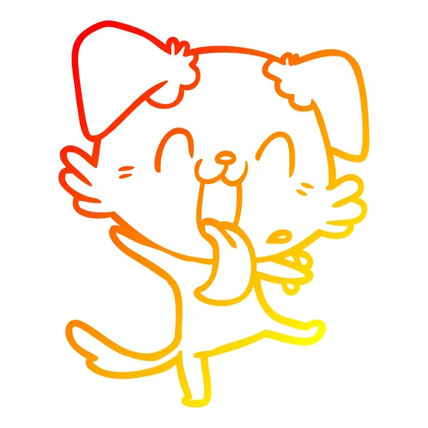 Sıcak degrade çizgi çizim karikatür panting köpek — Stok Vektör