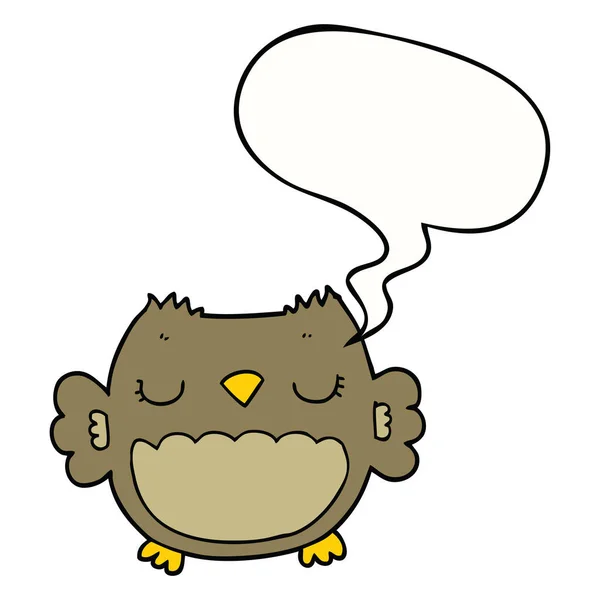 Leuke cartoon Owl en toespraak bubble — Stockvector