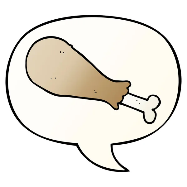 Patte de poulet dessin animé et bulle d'expression dans un style dégradé lisse — Image vectorielle