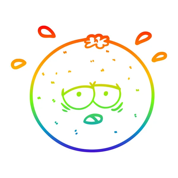 Regenbogen-Gradienten-Linie Zeichnung Cartoon orange — Stockvektor