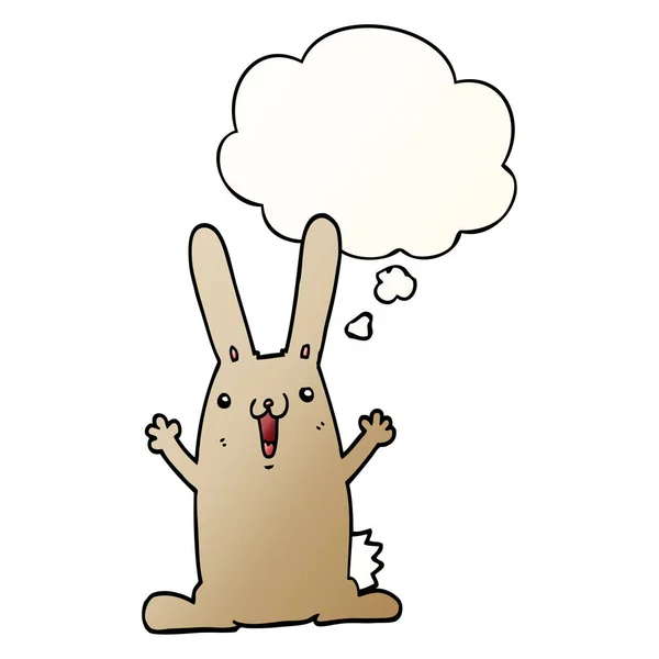 Tecknad kanin och tankebubbla i slät gradient stil — Stock vektor