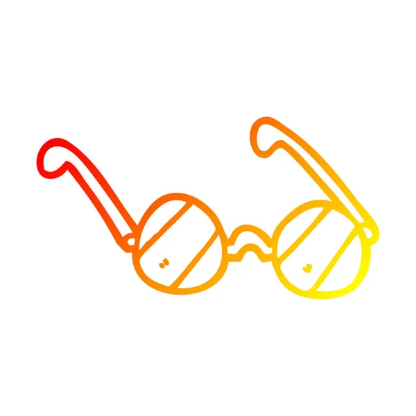 Línea de gradiente caliente dibujo dibujos animados gafas de vidrio — Vector de stock