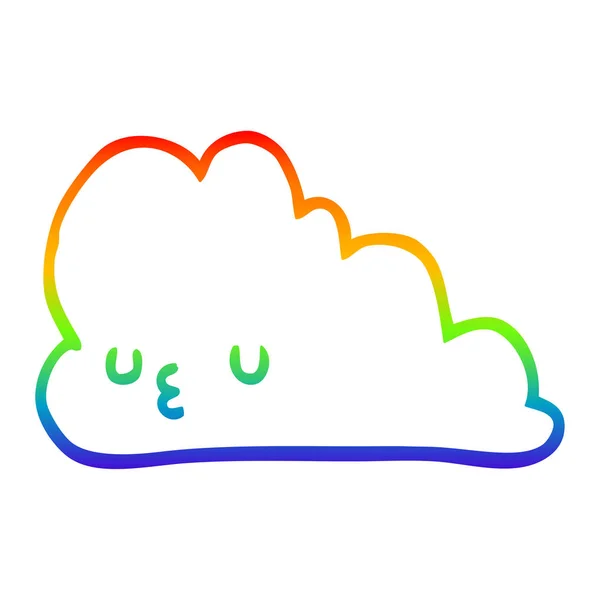 彩虹渐变线绘制可爱的卡通云 — 图库矢量图片