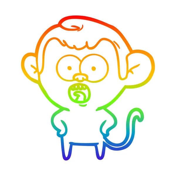 虹のグラデーションライン描画漫画ショックサル — ストックベクタ