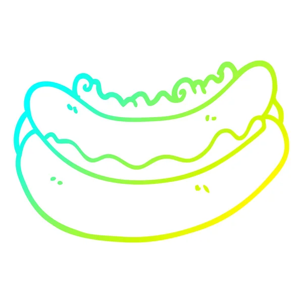 Froid gradient ligne dessin dessin dessin animé hotdog — Image vectorielle