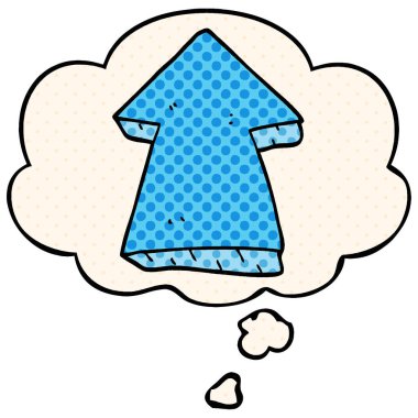 çizgi film işaret ok ve çizgi roman tarzında düşünce balonu