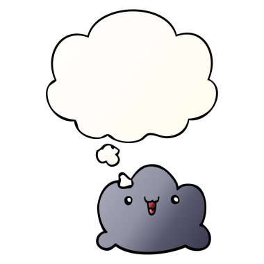 çizgi film bulutu ve düşünce balonu pürüzsüz degrade tarzında